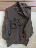GET Fishing hoodie with custom pressed logo, front view
