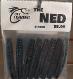The Ned soft plastic Ned rig bait - Black Blue Flake, 8 pack