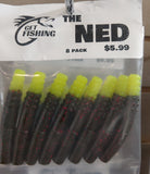 The Ned soft plastic Ned rig bait - Pumpkin Red Flake Chartreuse Tip, 8 pack