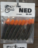 The Ned soft plastic Ned rig bait - Pumpkin Red Flake Orange Tip, 8 pack