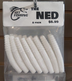 The Ned soft plastic Ned rig bait - White, 8 pack