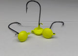 Ned Head jig - Chartreuse, 3 pack