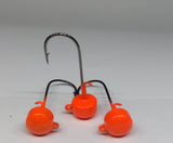 Ned Head jig - Hot Orange, 3 pack