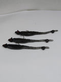Pickerel Teaser 3 inch rigged soft plastic - Black/Smoke