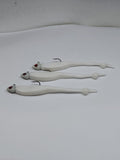 Pickerel Teaser 3 inch rigged soft plastic - White