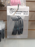 Teaser Tail drop shot soft plastic bait - Black Blue, 6 pack