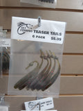 Teaser Tail drop shot soft plastic bait - Green Pumpkin Red Flake, 6 pack
