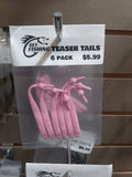 Teaser Tail drop shot soft plastic bait - Pink, 6 pack